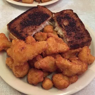 Fried cauliflower and patty melt - YUM