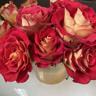 Always fresh flowers in the women&apos;s bathroom