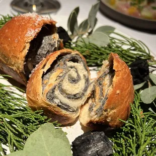 Charcoal twist bread