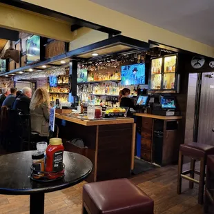 Bar seating. Bar tables.