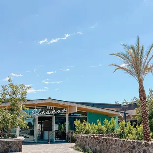 the entrance to the restaurant