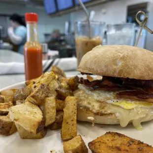 Bacon egg and cheese breakfast sandwich