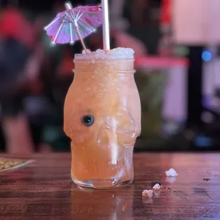 a drink with an umbrella