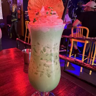 Back to 90s theme - Rugrats Hold on to Your Diapies, Babies (tequila, pandan, jalapeño, cucumber, coconut, pineapple, &amp; lime)