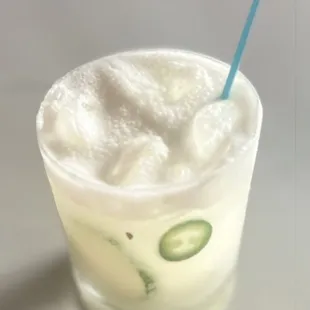 a close up of a drink