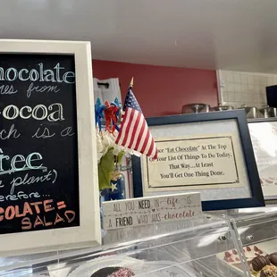 More chocolate related signs.