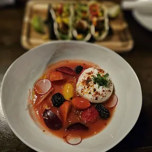 The burrata looked better than it tasted