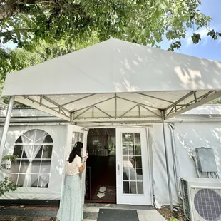 Entrance to tent venue space