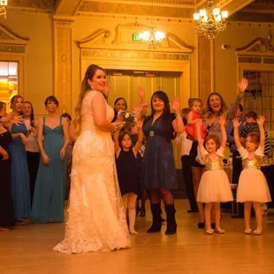 Me getting ready to toss the bouquet