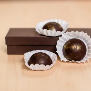 Seasonal chocolate truffles, a signature of The Elm - a few small pieces of what our talented pastry and dessert department makes daily!