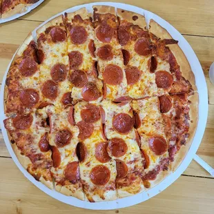 a pepperoni pizza