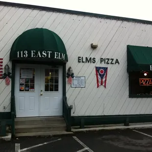 The outside of the building.