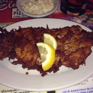 The Broasted fish, size of the plate. Hot!