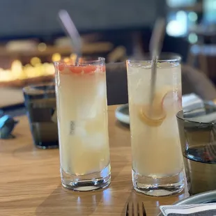 Paloma on left , grappa di rabarbaro
