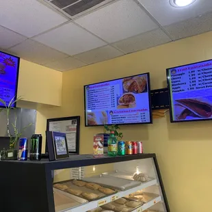 a display of baked goods