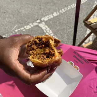 The filling of the turkey empanada