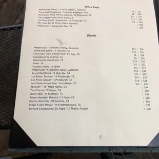 menu