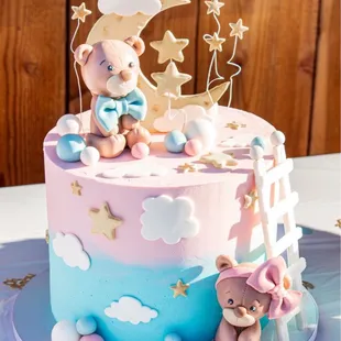 Custom gender reveal cake