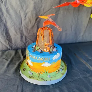 Andrea used my son's favorite pterodactyl toy on the cake per his request! It looked amazing!