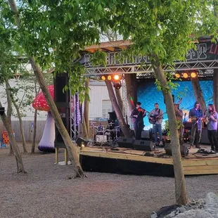 a stage set up for a concert