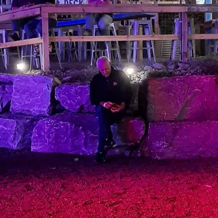 Stone seating near the stage