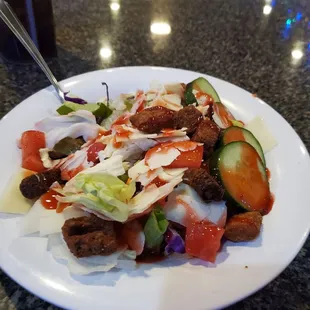 House salad with raspberry vinegrette dressing