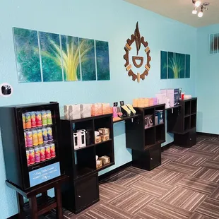 a variety of products on display