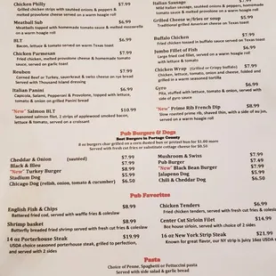 Menu back