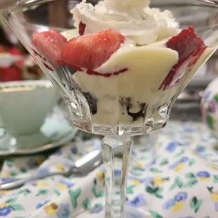 a dessert in a glass