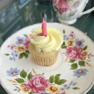 My Birthday cupcake! Thank you! I don't usually like icing. Maybe chocolate but I often scrape it off. This icing was like edible velvet!