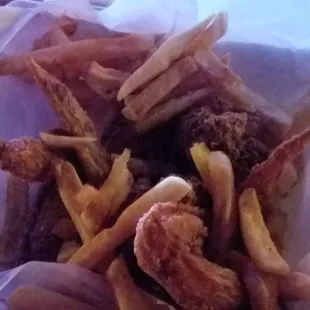 10 piece wings and fries.