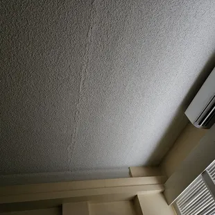 Cracked popcorn ceiling