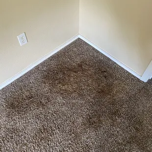 stains from leak in bedroom