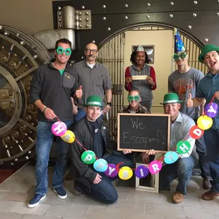 CGSC Celebrating their team building escape!