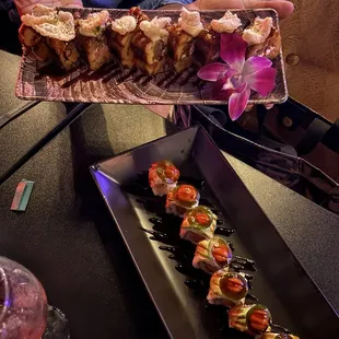 interior, sushi and sashimi