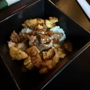 Kids meals with steak and sweet plantains