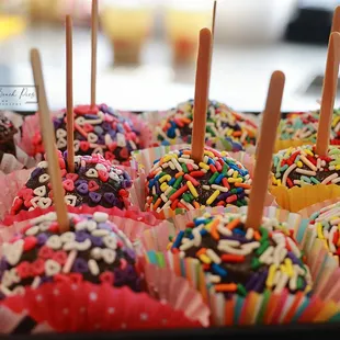 Cake Pops!  Cale Pops!  Cake Pops!  Great for when you're too full from the mega sandwiches but want a dessert to go.