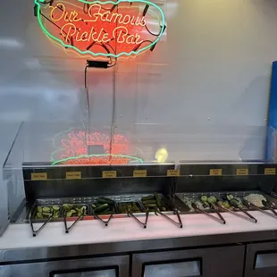 Complimentary pickle bar! This is the coolest thing ever. The pickles are the BEST!