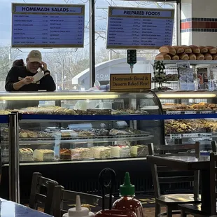 a man sitting at the counter