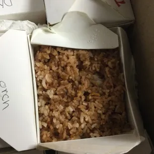 Pork fried rice without pork on it.