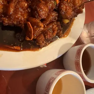 Orange Chicken and Chrysanthemum Tea