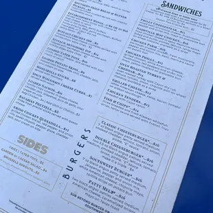 menu