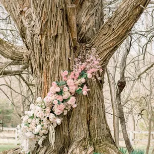 Eternity Tree with Flower Swag. This Osage Orange Tree is over 500 yrs old and Amazing!