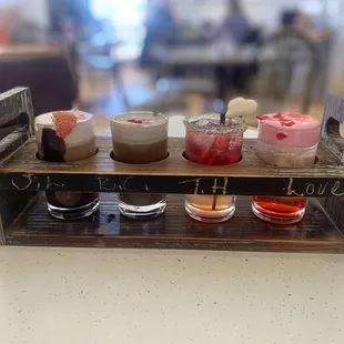 Valentine's coffee flight