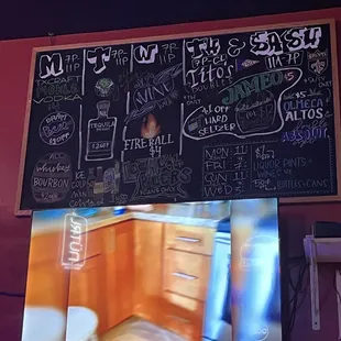 Daily drink specials for the week