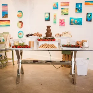 Our dessert table at our wedding reception at the Gray Matter Museum of Art. Photo by Dennis Roy Coronel Photography.