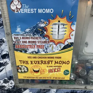 a sign for the everest momo