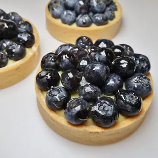 Vanilla Custard, blueberry tarts