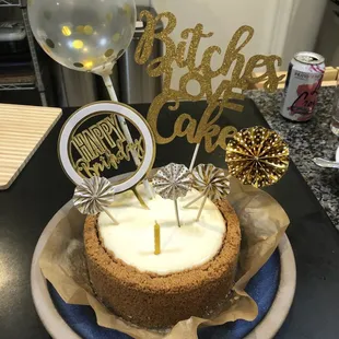 Makes a great birthday cake with toppers from Amazon!
