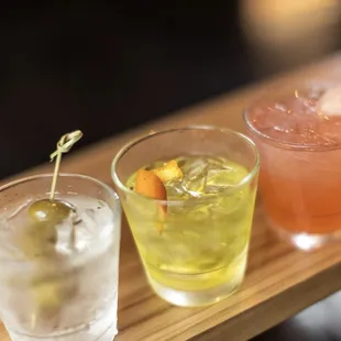 a variety of cocktails